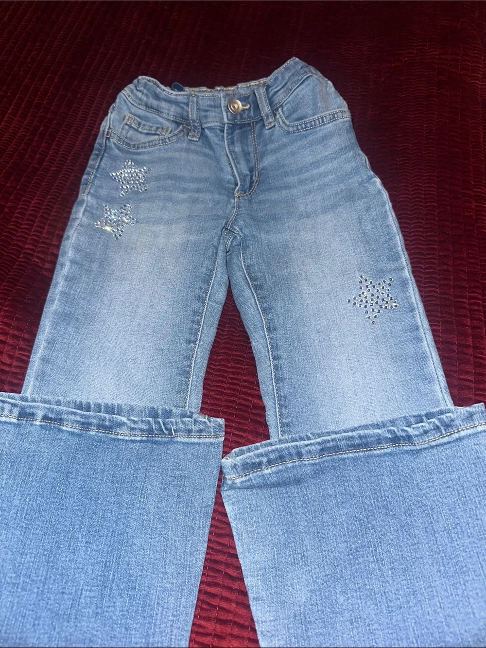 The Children's Place Light Blue Denim Jeans with Star Studs